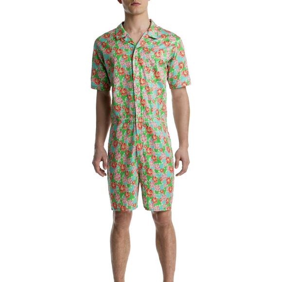 Mr Turk × 2(X)IST Colorblock Jumpsuit Mens Linen Romper Playsuit Classic Retro M